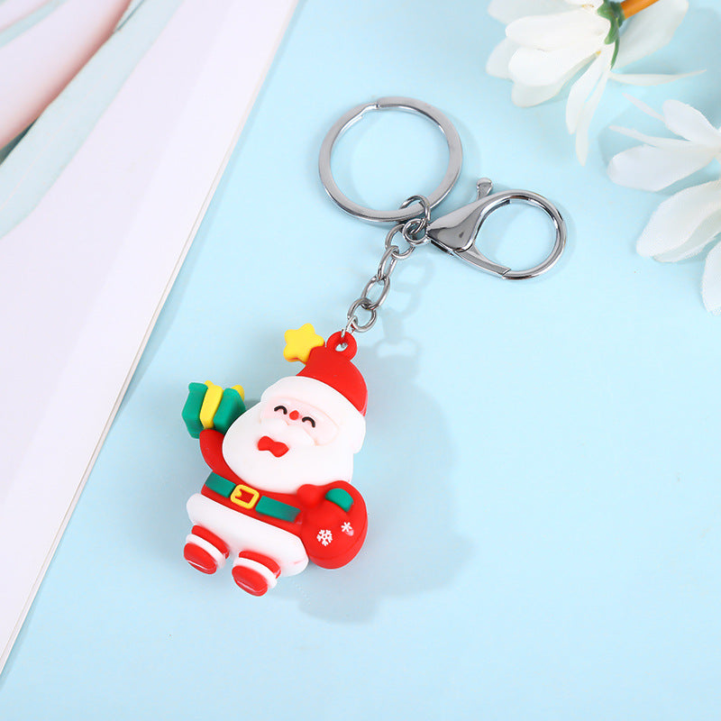 Wholesale Christmas Tree Elk Doll Soft Rubber Keychain